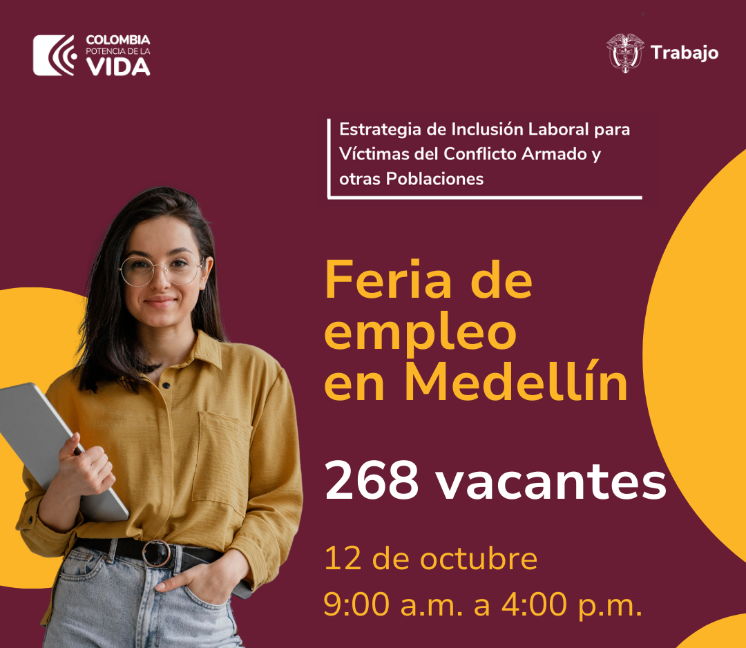 &nbsp;Llega la feria de empleo para víctimas en Medellín y área metropolitana